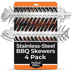Proud Grill BBQ Skewers set of 4 in silver finish