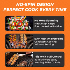 Proud Grill BBQ Skewers with pointed tips for secure handling