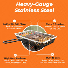Proud Grill UltraVersatile Grill Basket showing cooking area