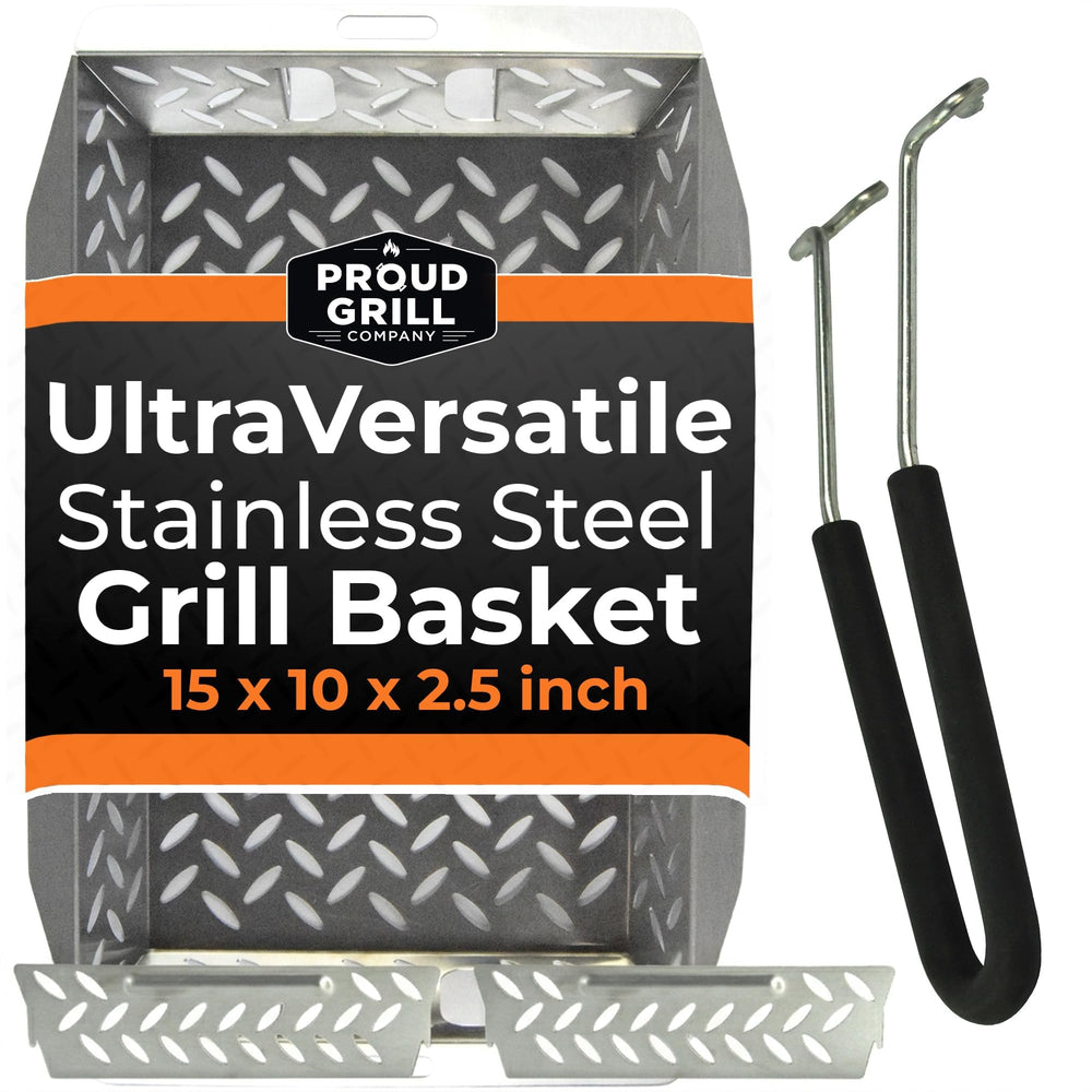 Proud Grill UltraVersatile Stainless Steel Grill Basket front view