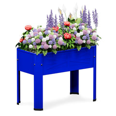 PROXRACER Galvanized Steel Raised Garden Bed, Blue front view