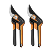 PrunePro 2 Pack Pruning Shears with orange handles and stainless steel blades