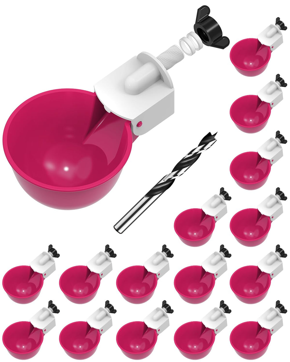 psarnuk Chicken Waterer Cups purplish red front view