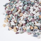 Pulovin 5 lbs pea gravel colorful mixed stones front view