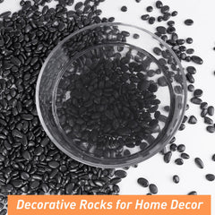 Pulovin black pebbles as vase filler with flowers