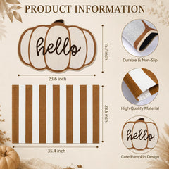Pumpkin shaped linen rubber mat from Sonwyoung doormat set
