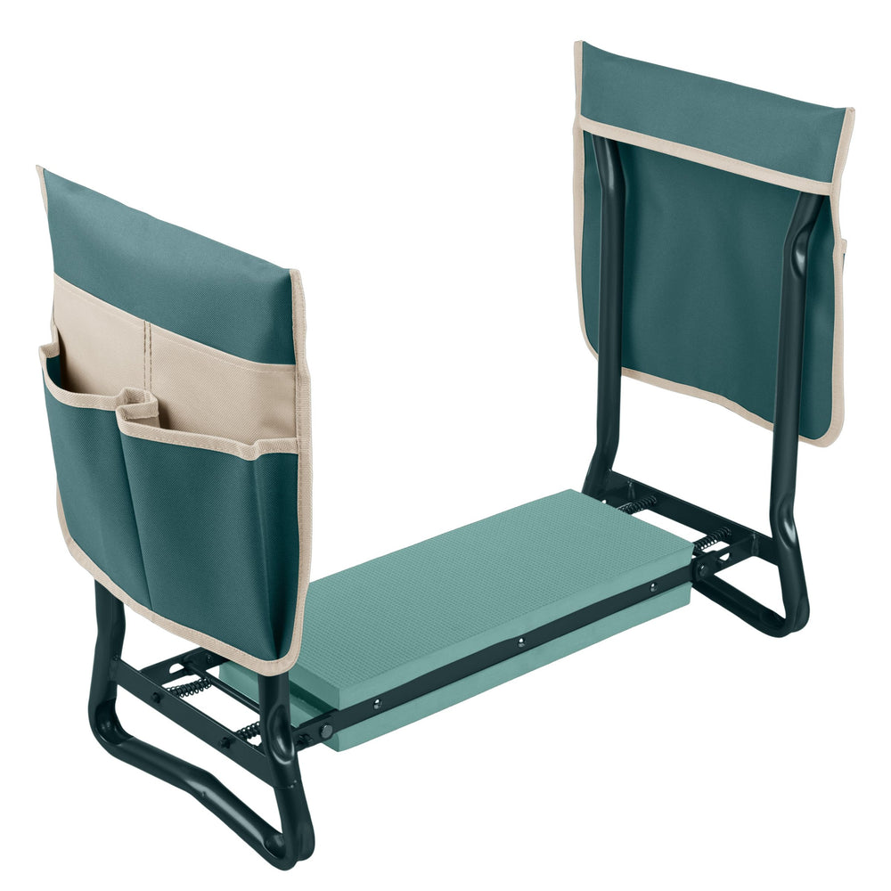 Pure Garden 2-in-1 Foldable Garden Kneeler and Seat in green, front view