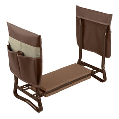 Pure Garden Garden Kneeler and Seat in brown color side view