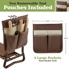 Pure Garden Garden Kneeler and Seat with tool pouches attached