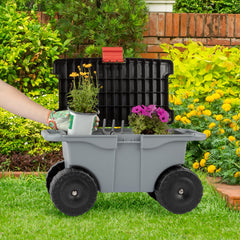 Pure Garden Rolling Garden Cart showing spacious interior