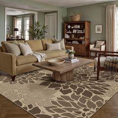 PureCozy 5x7 Brown Outdoor Rug close-up texture