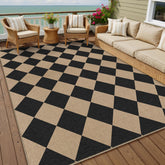 PureCozy 5x8 checkered washable area rug front view