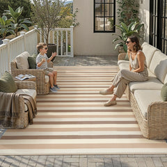 PureCozy outdoor rug in garden setting