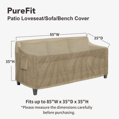 PureFit couch cover showing waterproof material detail
