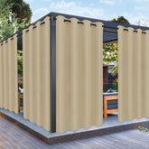 PureFit Outdoor Curtain Beige 52W x 84L front view