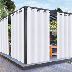PureFit Outdoor Curtain panel front view in white