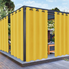 PureFit Outdoor Curtain Yellow front view 52"W x 84"L