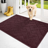 PURRUGS Dirt Trapping Door Mat 24" x 35.5" in Burgundy Red, front view