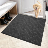 PURRUGS Dirt Trapping Door Mat 36" x 36" in Charcoal front view