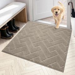 PURRUGS Dirt Trapping Door Mat front view, taupe colour