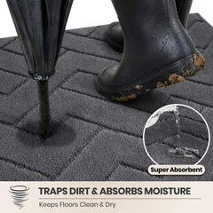PURRUGS Dirt Trapping Door Mat grey with visible texture