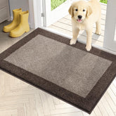 PURRUGS Dirt Trapping Indoor Door Mat, 24" x 36", Beige & Grayish Brown front view