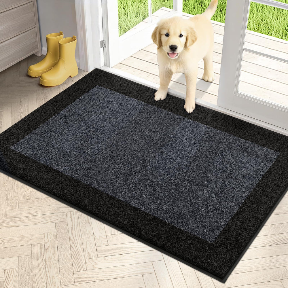 PURRUGS Dirt Trapping Indoor Door Mat 32" x 48" in bluish grey and charcoal
