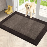 PURRUGS Dirt Trapping Indoor Door Mat front view, Grayish Brown & Coffee
