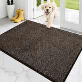 PURRUGS Dirt Trapping Indoor Door Mat front view, Heathered Brown