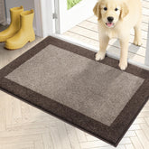 PURRUGS Dirt Trapping Indoor Door Mat front view in beige and grayish brown