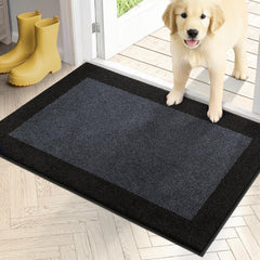 PURRUGS Dirt Trapping Indoor Door Mat front view in Bluish Grey & Charcoal