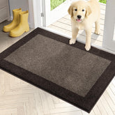 PURRUGS Dirt Trapping Indoor Door Mat front view in Grayish Brown & Coffee