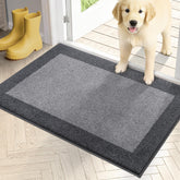 PURRUGS Dirt Trapping Indoor Door Mat front view, Light Grey & Grey