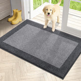 PURRUGS Dirt Trapping Indoor Door Mat in light grey and grey front view