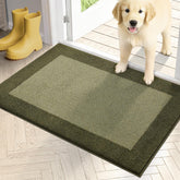 PURRUGS Dirt Trapping Indoor Doormat front view in Budding Green & Sage Green