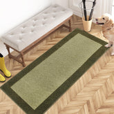 PURRUGS Hallway Runner Rug front view in Budding Green & Sage Green
