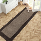PURRUGS Hallway Runner Rug front view in grayish brown and coffee