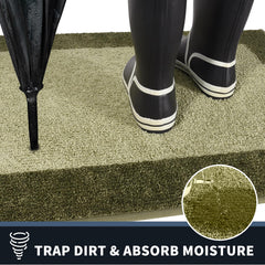 PURRUGS Indoor Doormat 24" x 36" Sage Green side view