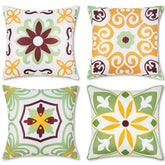 Pyonic Sage Green Outdoor Pillow Cover front view with boho floral print