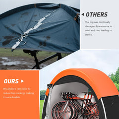 PZT Bike Tent assembled in a garden setting