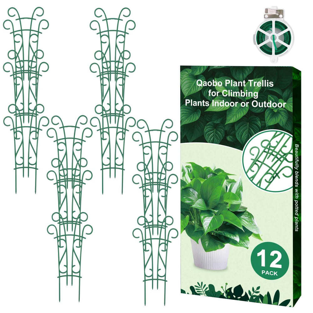 Qaobo Plant Trellis 12 Pack stackable design for indoor and outdoor use