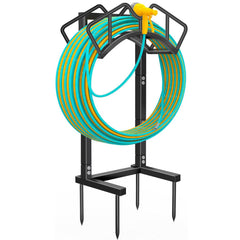 Qatsrin Garden Hose Holder Black front view