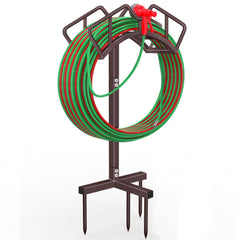 Qatsrin Heavy Duty Garden Hose Holder bronze front view