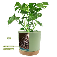 QCQHDU green plant pot with succulent inside