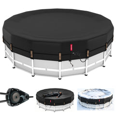 QH.HOME 18ft Winter Pool Cover black model front view