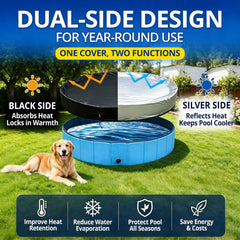 QH.HOME Dog Pool Cover 63-64 inch with dual-sided design