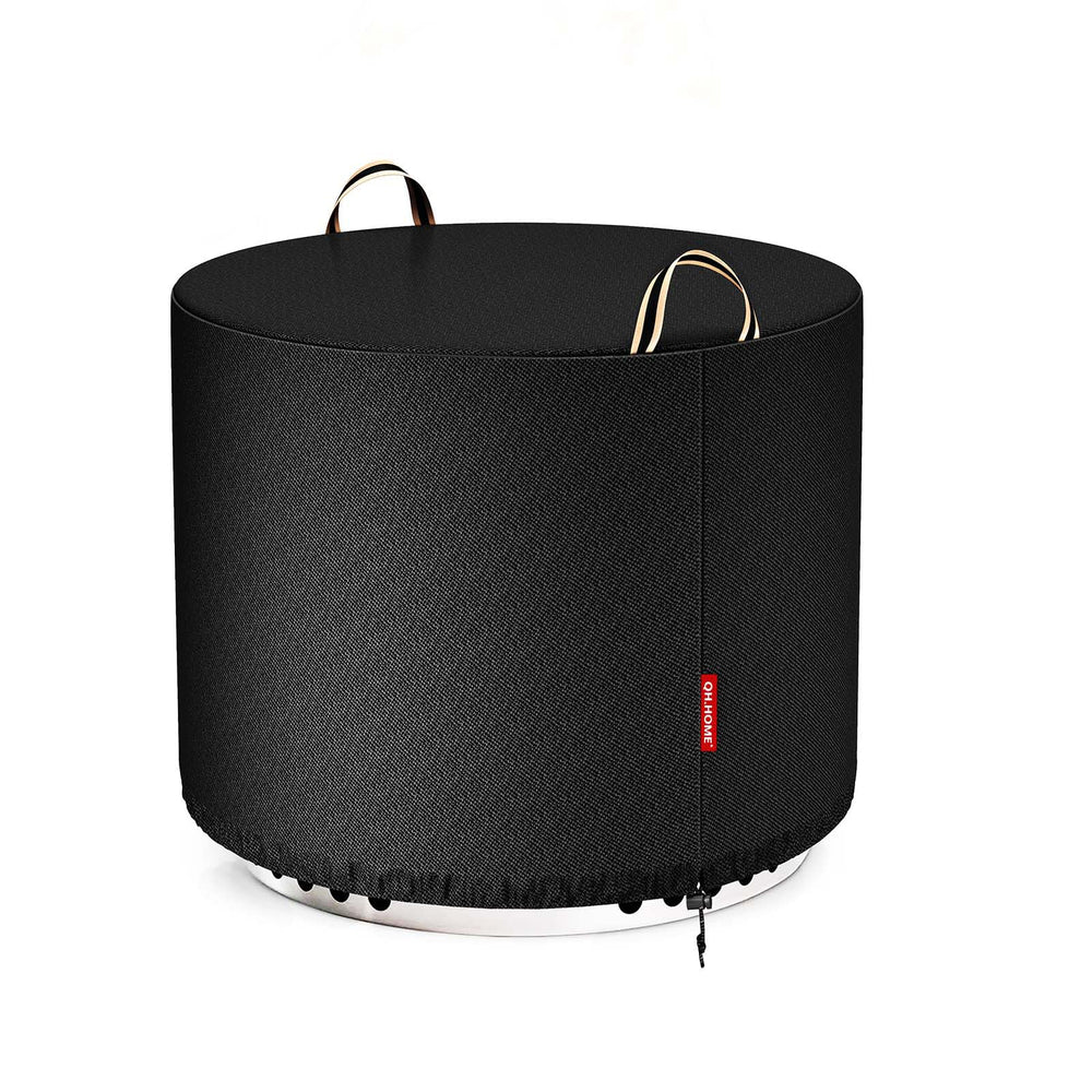 QH.HOME Fire Pit Cover 21-inch round black front view