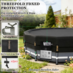 QH.HOME pool cover demonstrating waterproof sealing