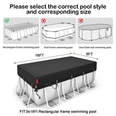 QH.HOME pool cover showing patented tightening ratchets