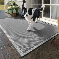 QiCaiJia 24x36 grey doormat front view